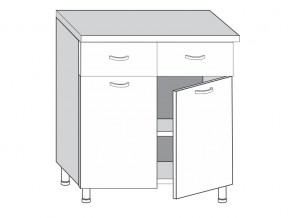 2.80.22 Шкаф-стол на 800мм с 2-я ящиками и 2-мя дверцами в Кушве - kushva.magazinmebel.ru | фото