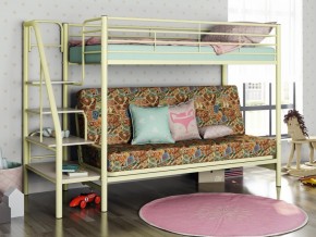Двухъярусная кровать с диваном Мадлен 3 Слоновая кость-марки в Кушве - kushva.magazinmebel.ru | фото