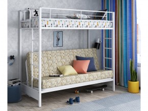 Двухъярусная кровать с диваном Мадлен белая-пифагор в Кушве - kushva.magazinmebel.ru | фото