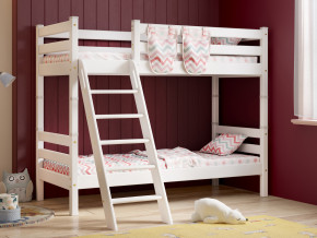 Двухъярусная кровать Соня вариант 10 с наклонной лестницей белая в Кушве - kushva.magazinmebel.ru | фото