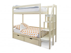 Двухъярусная кровать Svogen с ящиками бежевый в Кушве - kushva.magazinmebel.ru | фото