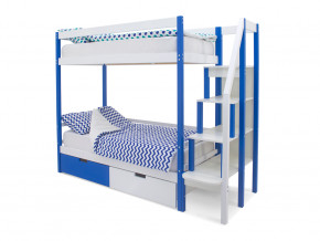 Двухъярусная кровать Svogen с ящиками сине-белый в Кушве - kushva.magazinmebel.ru | фото