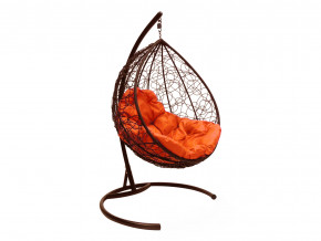Кокон Капля ротанг оранжевая подушка в Кушве - kushva.magazinmebel.ru | фото - изображение 1