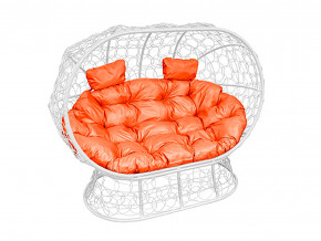 Кокон Лежебока на подставке с ротангом оранжевая подушка в Кушве - kushva.magazinmebel.ru | фото - изображение 1