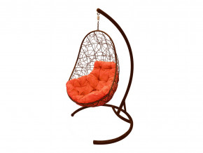 Кокон Овал с ротангом оранжевая подушка в Кушве - kushva.magazinmebel.ru | фото