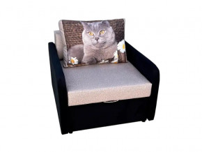 Кресло кровать Канзасик с подлокотниками кот с ромашками-2 в Кушве - kushva.magazinmebel.ru | фото