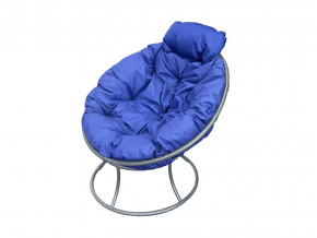 Кресло Папасан мини без ротанга синяя подушка в Кушве - kushva.magazinmebel.ru | фото
