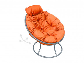Кресло Папасан мини пружинка без ротанга оранжевая подушка в Кушве - kushva.magazinmebel.ru | фото