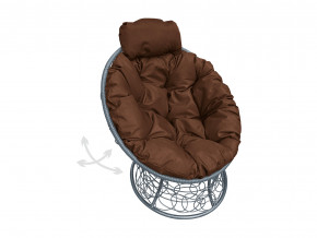 Кресло Папасан мини пружинка с ротангом коричневая подушка в Кушве - kushva.magazinmebel.ru | фото