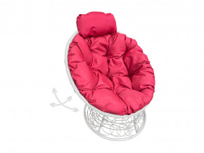 Кресло Папасан мини пружинка с ротангом красная подушка в Кушве - kushva.magazinmebel.ru | фото - изображение 1