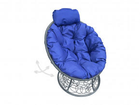 Кресло Папасан мини пружинка с ротангом синяя подушка в Кушве - kushva.magazinmebel.ru | фото - изображение 1