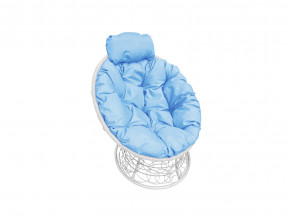 Кресло Папасан мини с ротангом голубая подушка в Кушве - kushva.magazinmebel.ru | фото