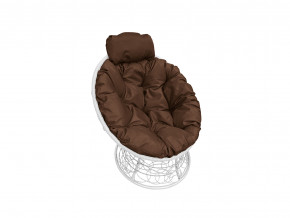 Кресло Папасан мини с ротангом коричневая подушка в Кушве - kushva.magazinmebel.ru | фото