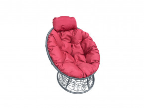 Кресло Папасан мини с ротангом красная подушка в Кушве - kushva.magazinmebel.ru | фото - изображение 1
