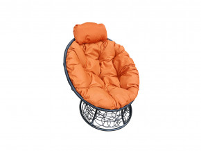 Кресло Папасан мини с ротангом оранжевая подушка в Кушве - kushva.magazinmebel.ru | фото
