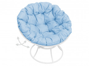 Кресло Папасан пружинка без ротанга голубая подушка в Кушве - kushva.magazinmebel.ru | фото