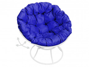 Кресло Папасан пружинка без ротанга синяя подушка в Кушве - kushva.magazinmebel.ru | фото