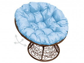 Кресло Папасан пружинка с ротангом голубая подушка в Кушве - kushva.magazinmebel.ru | фото - изображение 1