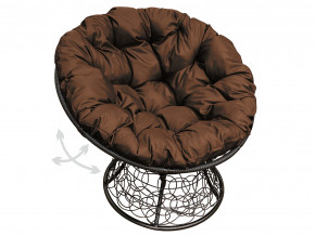 Кресло Папасан пружинка с ротангом коричневая подушка в Кушве - kushva.magazinmebel.ru | фото