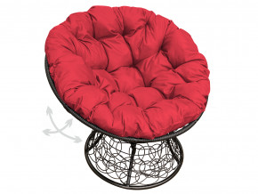 Кресло Папасан пружинка с ротангом красная подушка в Кушве - kushva.magazinmebel.ru | фото - изображение 1