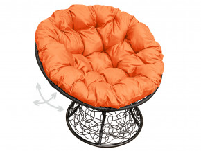 Кресло Папасан пружинка с ротангом оранжевая подушка в Кушве - kushva.magazinmebel.ru | фото