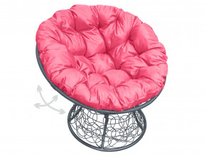 Кресло Папасан пружинка с ротангом розовая подушка в Кушве - kushva.magazinmebel.ru | фото