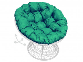 Кресло Папасан пружинка с ротангом зелёная подушка в Кушве - kushva.magazinmebel.ru | фото