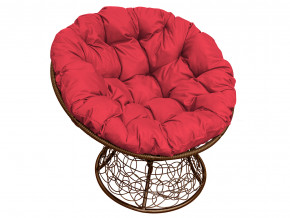Кресло Папасан с ротангом красная подушка в Кушве - kushva.magazinmebel.ru | фото