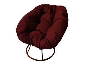 Кресло Пончик без ротанга бордовая подушка в Кушве - kushva.magazinmebel.ru | фото