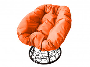 Кресло Пончик с ротангом оранжевая подушка в Кушве - kushva.magazinmebel.ru | фото - изображение 1