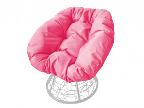 Кресло Пончик с ротангом розовая подушка в Кушве - kushva.magazinmebel.ru | фото