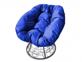 Кресло Пончик с ротангом синяя подушка в Кушве - kushva.magazinmebel.ru | фото