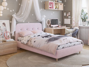 Кровать 1200 Лео велюр нежно-розовый в Кушве - kushva.magazinmebel.ru | фото - изображение 4