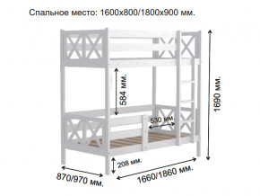 Кровать 2-х ярусная Аист-2 Классика белый 1600х800 мм в Кушве - kushva.magazinmebel.ru | фото - изображение 2