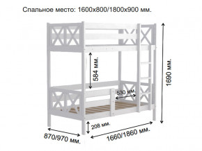 Кровать 2-х ярусная Аист-2 Классика белый 1800х900 мм в Кушве - kushva.magazinmebel.ru | фото - изображение 2