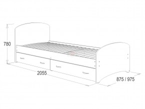 Кровать-6 одинарная с 2-мя ящиками 800*2000 ясень анкор в Кушве - kushva.magazinmebel.ru | фото - изображение 2
