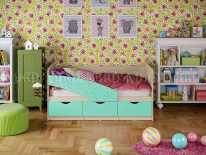 Кровать Бабочки 1600 Бирюза матовая в Кушве - kushva.magazinmebel.ru | фото