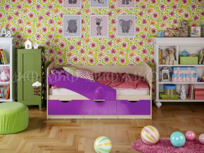 Кровать Бабочки 1600 Фиолетовый металлик в Кушве - kushva.magazinmebel.ru | фото