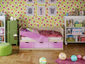 Кровать Бабочки 1600 Сиреневый металлик в Кушве - kushva.magazinmebel.ru | фото - изображение 1