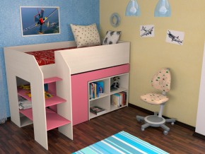 Кровать чердак Теремок 2 Розовый в Кушве - kushva.magazinmebel.ru | фото