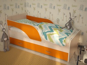 Кровать детская Максимка млечный дуб-оранж в Кушве - kushva.magazinmebel.ru | фото