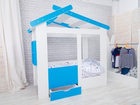 Кровать детская Теремок с ящиком лазурь в Кушве - kushva.magazinmebel.ru | фото