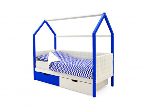 Кровать-домик мягкий Svogen с ящиками сине-белый в Кушве - kushva.magazinmebel.ru | фото