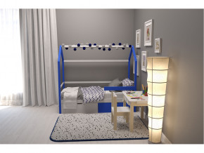 Кровать-домик Svogen с ящиками и бортиком сине-белый в Кушве - kushva.magazinmebel.ru | фото - изображение 6