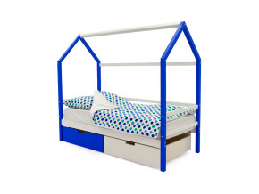 Кровать-домик Svogen с ящиками сине-белый в Кушве - kushva.magazinmebel.ru | фото