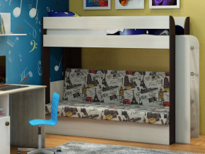 Кровать двухъярусная Карамель 75 венге ткань биг бен в Кушве - kushva.magazinmebel.ru | фото - изображение 1