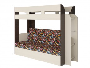 Кровать двухъярусная Карамель 75 венге ткань машинки в Кушве - kushva.magazinmebel.ru | фото