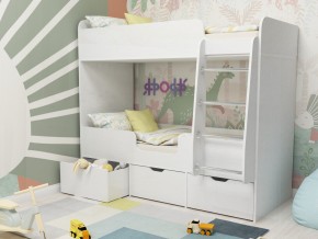 Кровать двухъярусная Малыш двойняшка белый в Кушве - kushva.magazinmebel.ru | фото - изображение 1