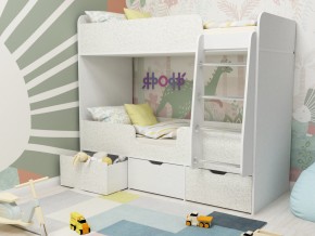 Кровать двухъярусная Малыш двойняшка белый феритейл в Кушве - kushva.magazinmebel.ru | фото