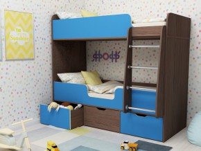 Кровать двухъярусная Малыш двойняшка бодега-голубой в Кушве - kushva.magazinmebel.ru | фото